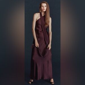 Mango Asymmetrical Bow-Neck dress